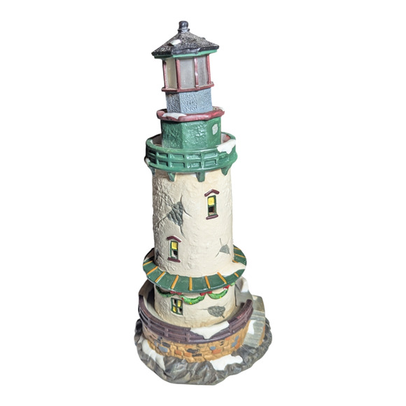 Santa's Workbench Collection -Towne Series Lighthouse 11 x 5 Porcelain Keeper - Picture 4 of 6